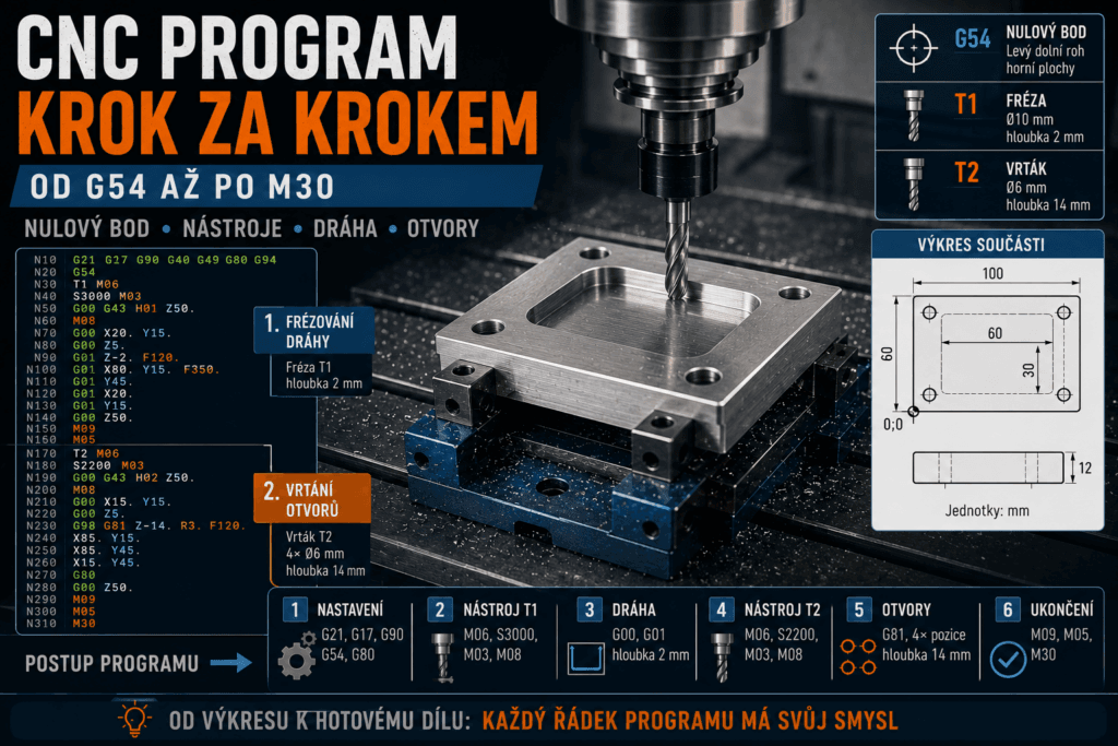 CNC program krok za krokem